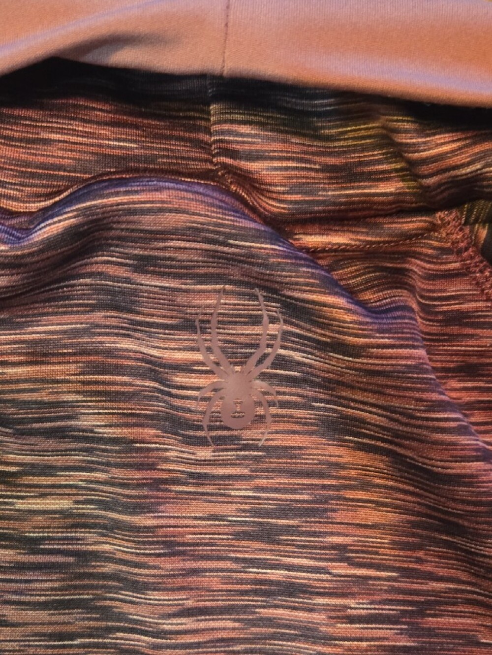 Spyder Marled Burgundy/Black/Pink Funnel Neck Pullover - Picture 3 of 4
